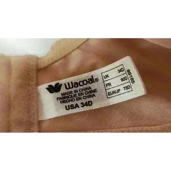 Wacoal Bodysuede Bra Nude Seamless Two Ply Underwire Padded Straps 34D 85185 - Picture 4 of 5